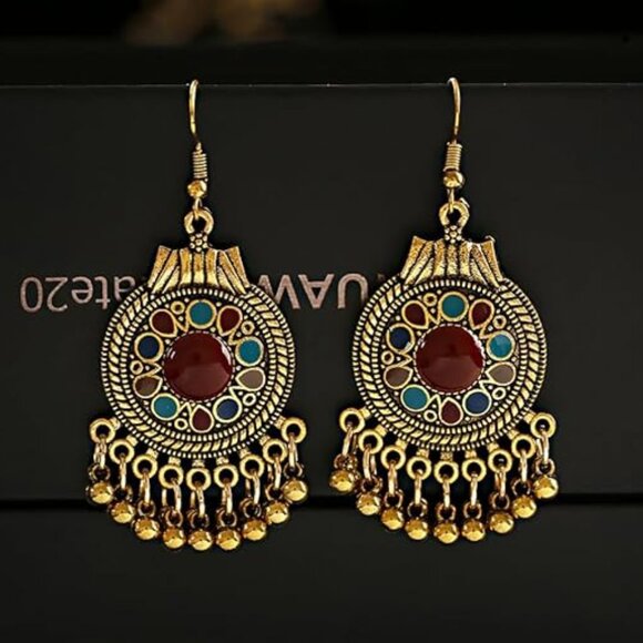 Multicolor Retro Earrings - Picture 1 of 4